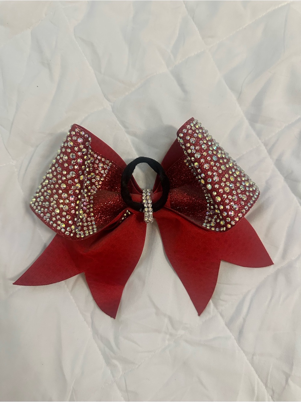 Red Rhinestone Cheer Bow - Picture 2 of 2
